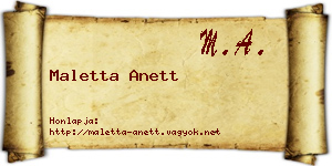 Maletta Anett névjegykártya