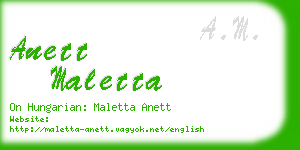anett maletta business card